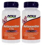 NOW Foods Astaxanthin 4mg softgels bottle for daily use and potential cellular support.