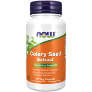 NOW Foods Celery Seed Extract bottle highlighting potential vascular support