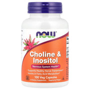 Now Foods Choline & Inositol 500 mg bottle front supports nerve health.