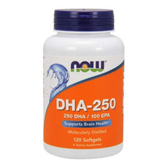 NOW Foods DHA-250 two-bottle pack image, convenient omega-3 supply