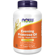 NOW Foods Evening Primrose Oil bottle showing 1000 mg softgels for skin support