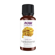 NOW Foods Frankincense Oil bottle for diffusing a centering aroma.