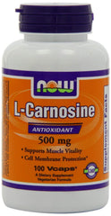 Now Foods L-Carnosine 500mg bottle front view highlighting antioxidant support and daily use