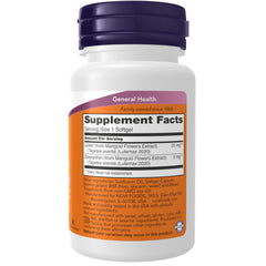 Now Foods Lutein Zeaxanthin softgels close-up shows easy daily supplementation.