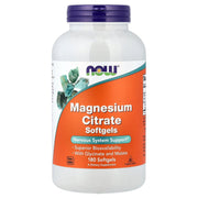 NOW Foods Magnesium Citrate softgel bottle supports energy metabolism and daily wellness
