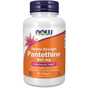 NOW Foods Pantethine 600mg double-strength bottle — supports healthy lipid balance in daily routine.