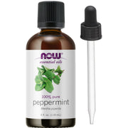 NOW Foods Peppermint oil bottle provides a pure, energizing aroma for diffusers.