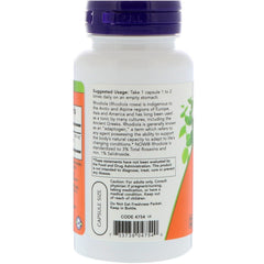 NOW Foods Rhodiola vegetarian capsules close-up for everyday energy support