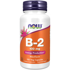 NOW Foods Riboflavin 100 mg bottle ready for daily energy support.