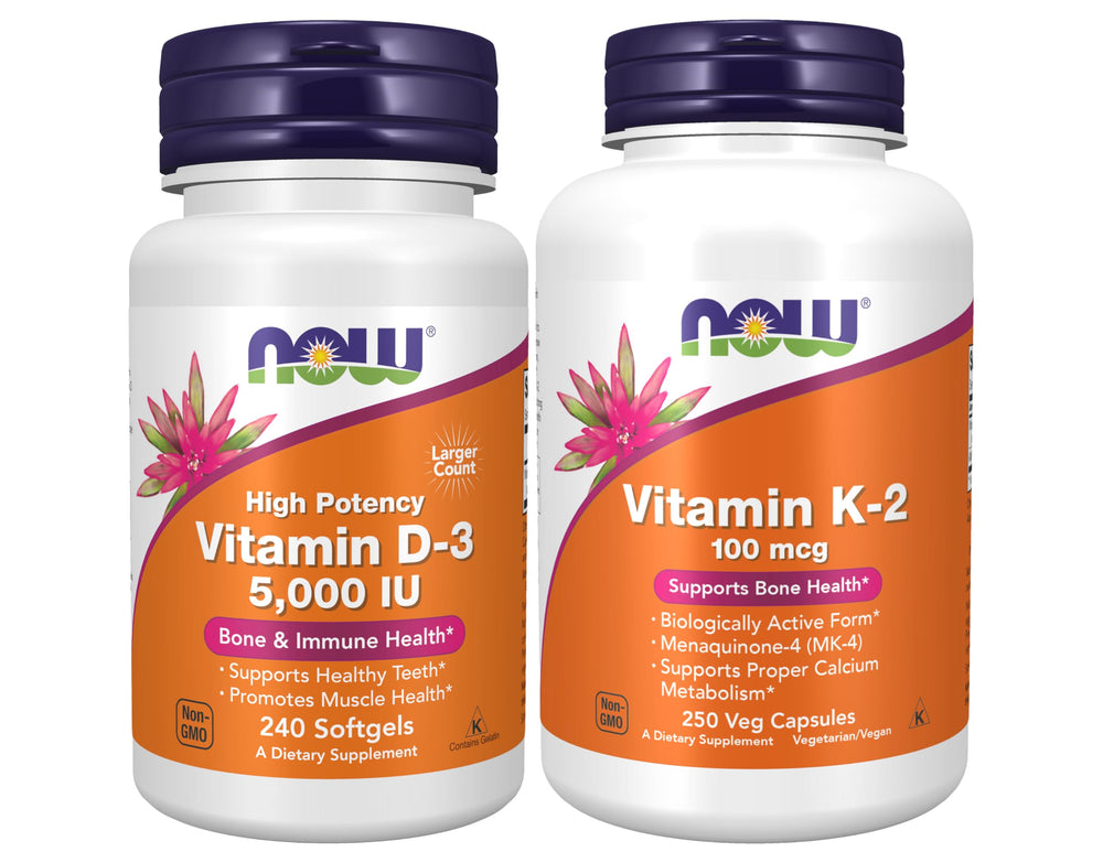 NOW Foods Vitamin D-3 softgels bottle for daily immune and bone support