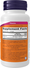 NOW Foods Vitamin D-3 softgels pour scene highlighting high potency and dosing