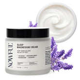 Nowful Sleep Aid Cream bottle close-up for calming bedtime ritual