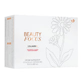 Nu Skin Beauty Focus Collagen+ bottle highlighting marine collagen for skin support.