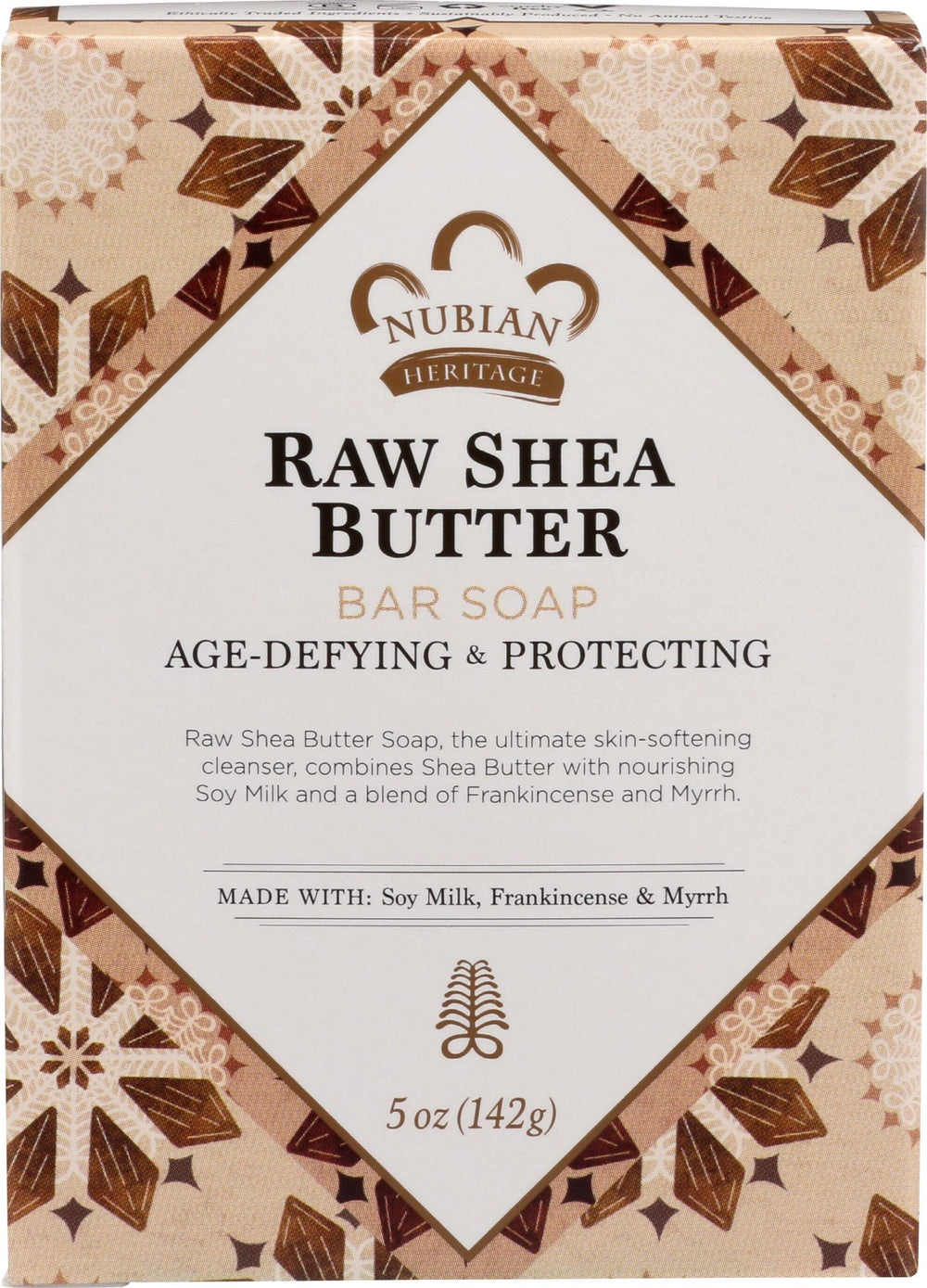 Nubian Heritage bar soap with raw shea butter – daily cleansing for soft, moisturized skin.