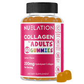 NUELATION bottle front with lemon flavored collagen biotin gummies for daily wellness