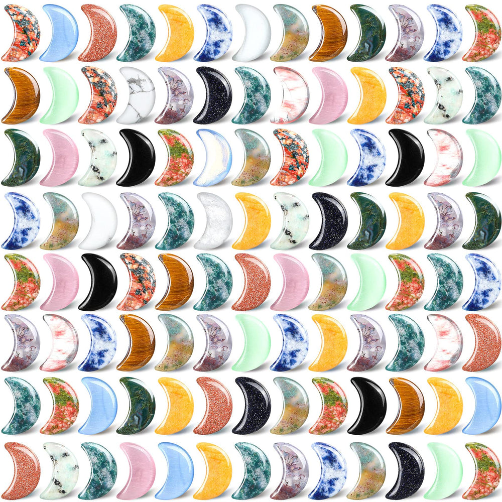 Nuenen moon charm stone bulk pack for bulk crafting with varied colors.