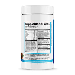 NuEthix Gourmet Greens label closeup highlighting natural superfoods and probiotic blend.