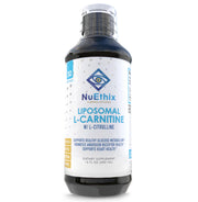 NuEthix Liposomal L-Carnitine bottle label highlighting fat metabolism support