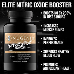 Nugenix Nitric Oxide ingredients chart, highlighting L-Citrulline and Pine Bark components