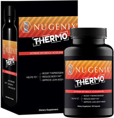 Nugenix Thermo bottle label close-up highlighting trademarked ingredients