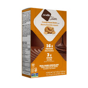 NuGo Crunchy Peanut Butter bar packaging front, convenient vegan snack.