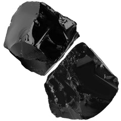 NUKAYAI black obsidian raw crystal, 1.8-2.2 inches, decoration and mindful focus.