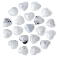 NUKAYAI Moonstone Heart crystal on desk promotes calm focus.