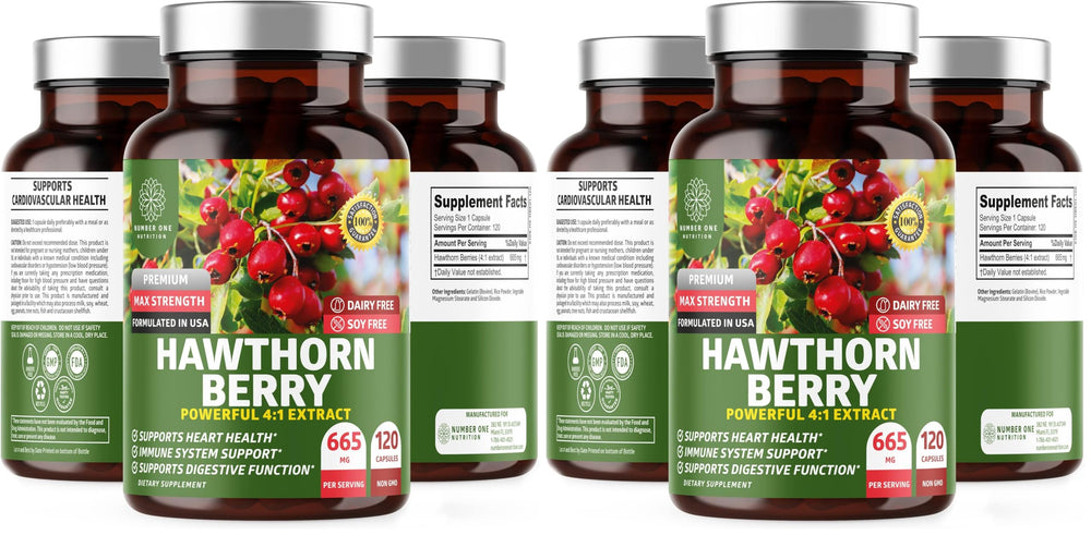 Number One Nutrition N1N hawthorn bottle with max strength capsules for immune support