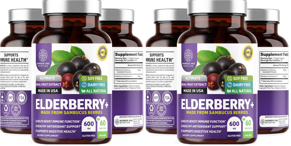 Number One Nutrition N1N premium black elderberry capsules packaging for immune support.