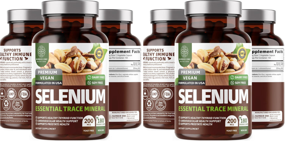 Number One Nutrition N1N selenium bottle front view; may support immune function.