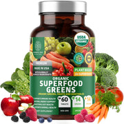 Number One Nutrition USDA Organic Supergreens bottle for daily wellness