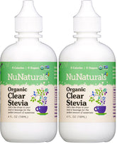 NuNaturals clear extract stevia bottle pour, easy sweetness on demand.