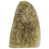 Nupuyai citrine geode cluster upright with warm glow for desk decor.