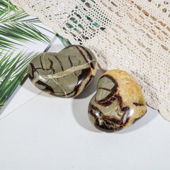 Nupuyai dragon heart stone displays natural septarian patterns ideal for desk rituals