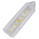 Nupuyai healing rock quartz point wand with moon phase engraving for mindful meditation