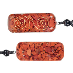 Nupuyai red jasper crystal pendant highlights natural stone beauty for meditation and focus.