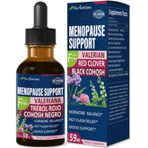 Nurbetoxa black cohosh liquid drops bottle supports convenient menopausal relief.