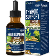 Nurbetoxa Thyroid Support Drops bottle with clear label for daily thyroid wellness.