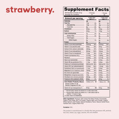 Nurished Mighty Strawberry Milk spinach ingredient close-up highlighting real greens.