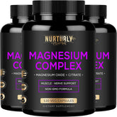 NURTURLY Magnesium Citrate Oxide capsules in bottle for high absorption.