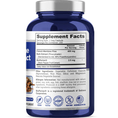 NusaPure pine bark capsules with 400 mg label for consistent daily dosing.