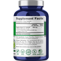 Two bottles of NusaPure Amla capsules with 120 veggie capsules each