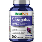 NusaPure Astragalus 20:1 extract bottle, high potency daily support.