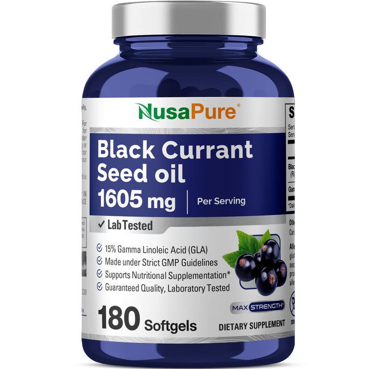 NusaPure Black Currant Seed Oil bottle for daily use