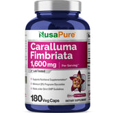 NusaPure Caralluma Fimbriata 1600mg bottle supports a vegan daily supplement routine