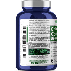 NusaPure Chlorophyll label highlights ingredients and quality standards