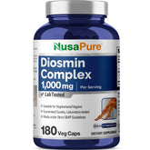 NusaPure Diosmin Complex bottle front, vegan-friendly daily wellness.
