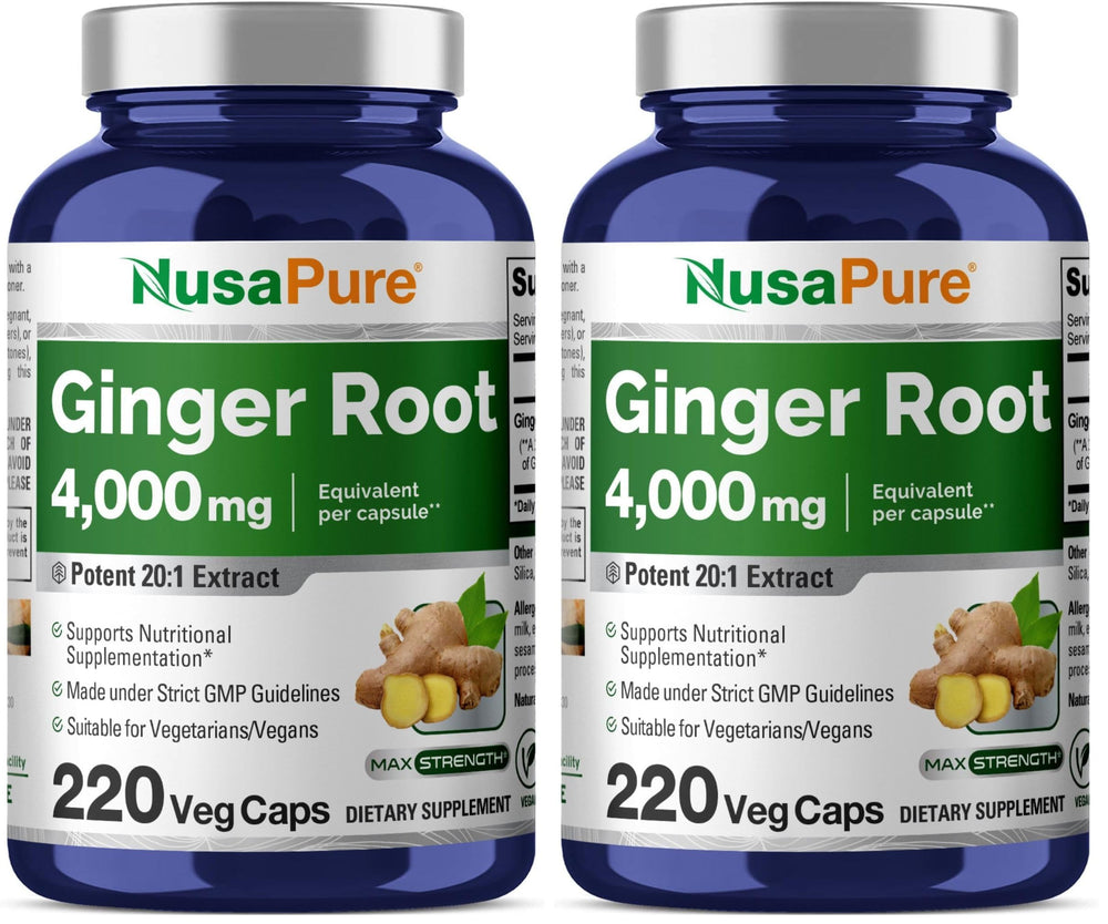 NusaPure Ginger Capsules bottle for convenient daily supplementation.