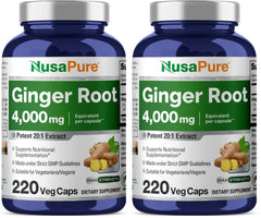 NusaPure Ginger Capsules bottle for convenient daily supplementation.
