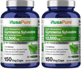 NusaPure Gymnema Sylvestre 50:1 extract bottle highlighting high absorption for daily use.